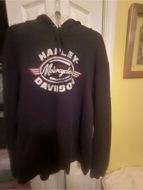 Harley-Davidson Black Hoodie with White Logo